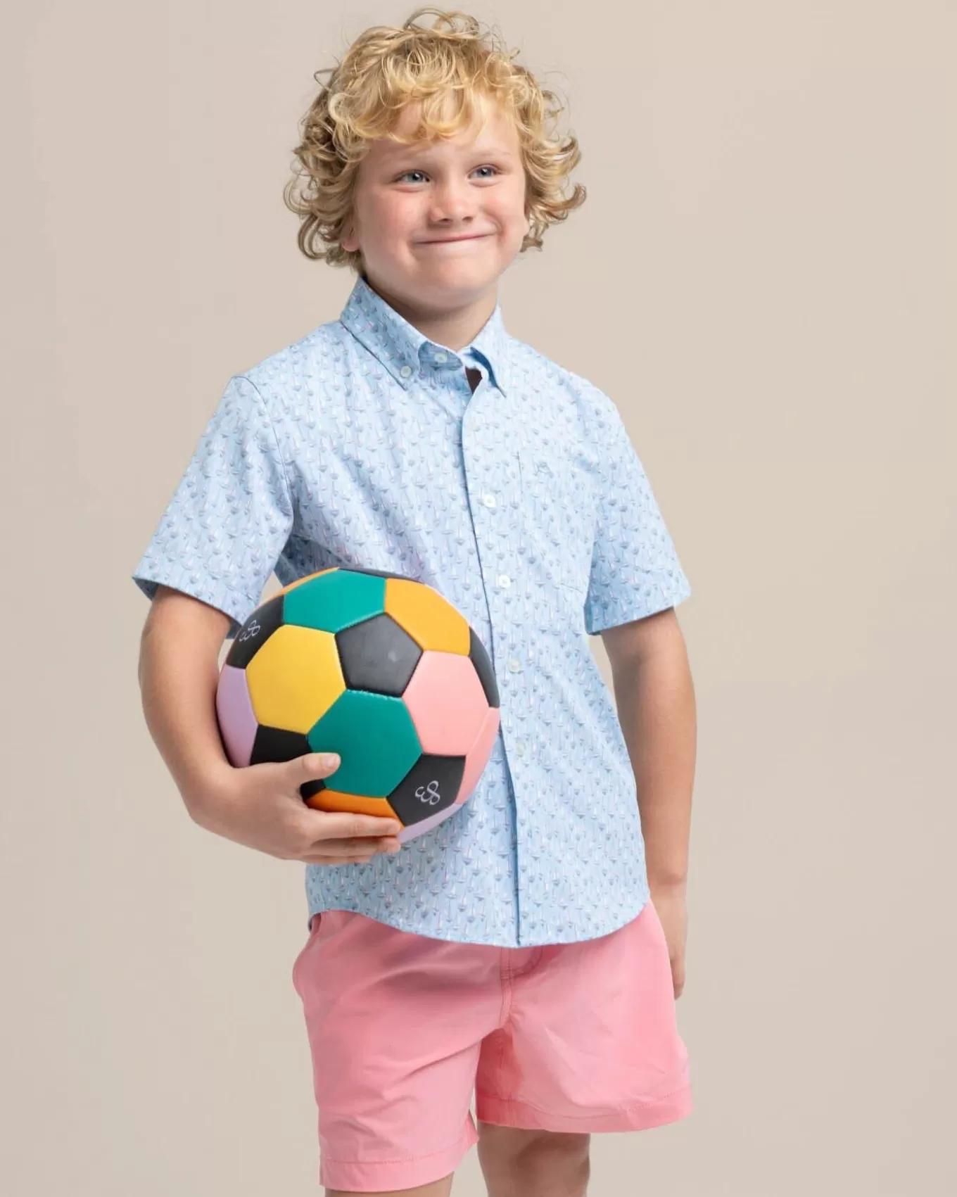 Southern Tide Boys Intercoastal Forget A-Boat It Short Sleeve Sport Shirt< Boys Button Down Shirts