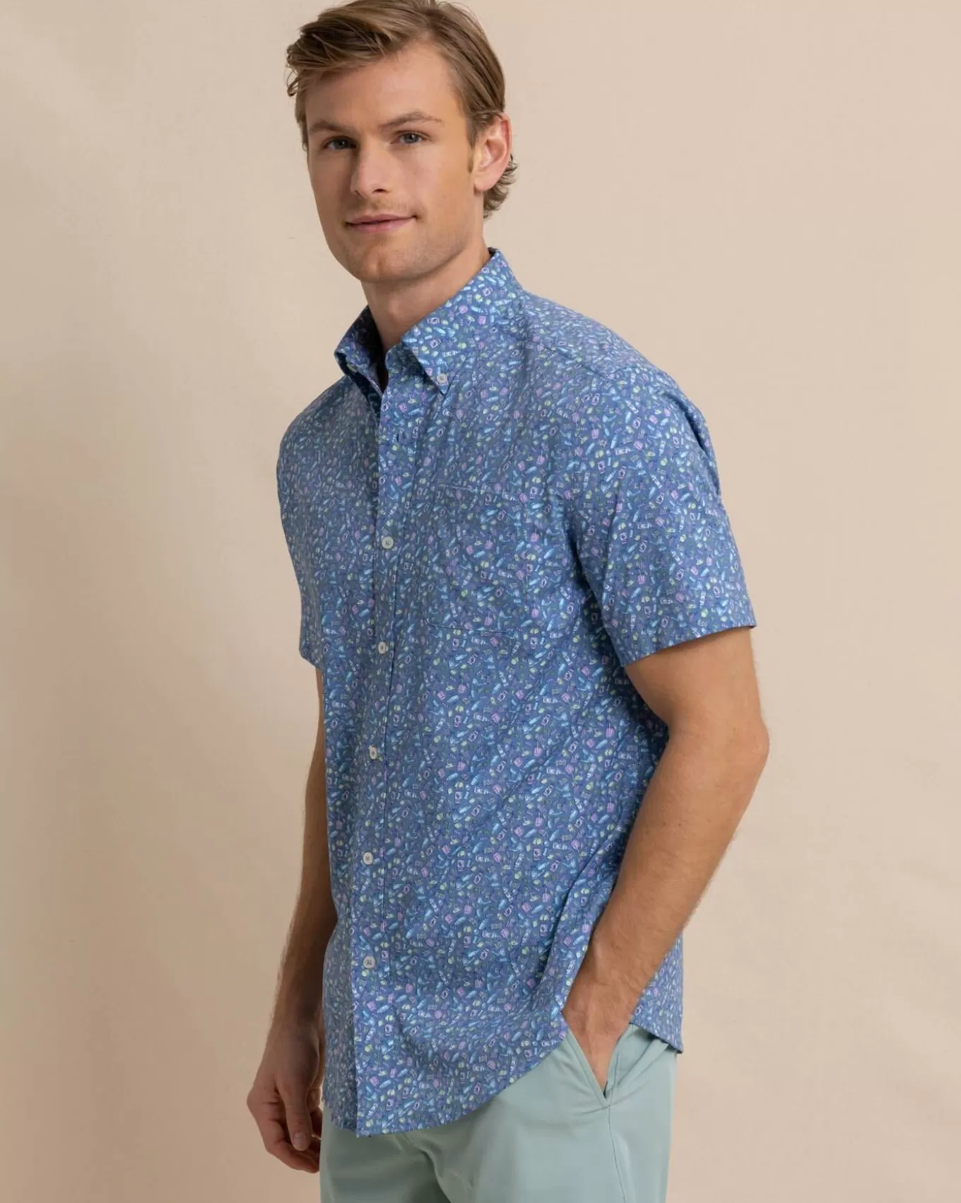 Southern Tide Brrr° Intercoastal Dazed And Transfused Short Sleeve Sport Shirt< Sport Shirts & Button Downs