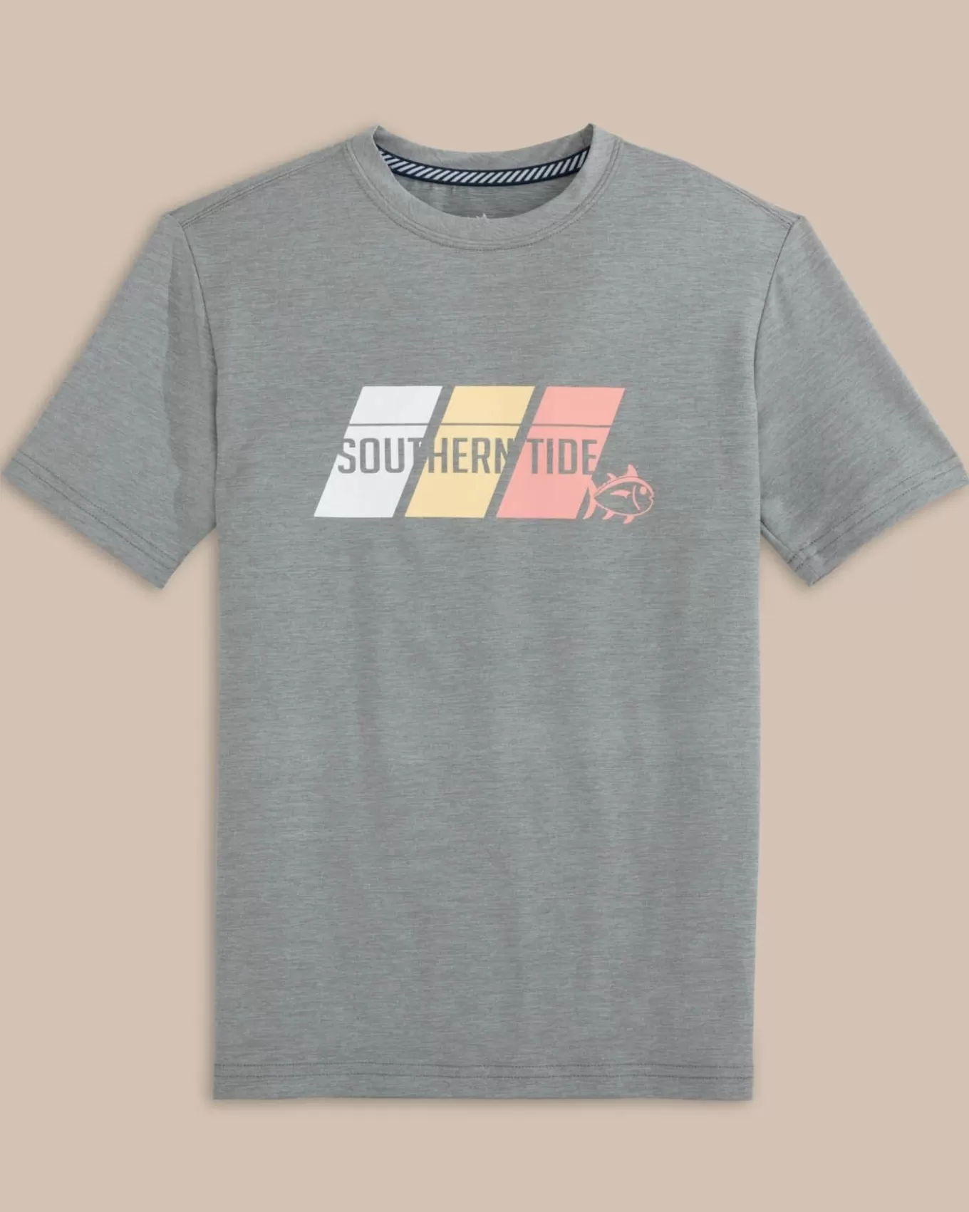 Southern Tide Kids St Tri Block Heather Short Sleeve Performance T-Shirt< Kids T-Shirts